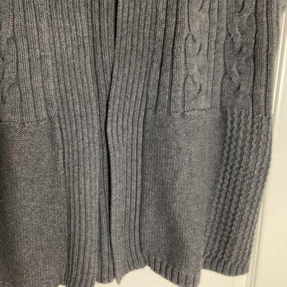 Bass & Co Women's Sleeveless Open Front Cable Knit Sweater Vest Size M Dark Gray - Picture 3 of 6